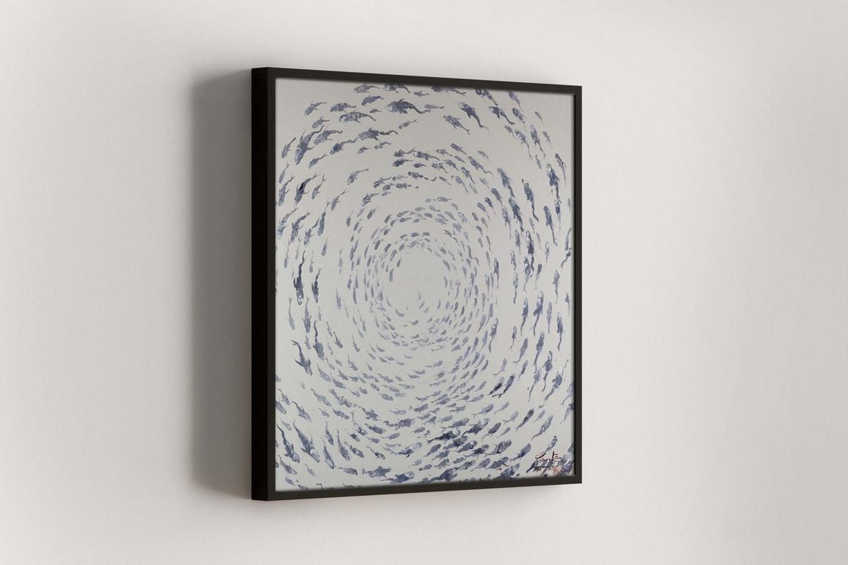 ÖLGEMÄLDE 80/80 cm - Weiß/Grau, Holz/Textil (80/80cm) - KUNSTLOFT