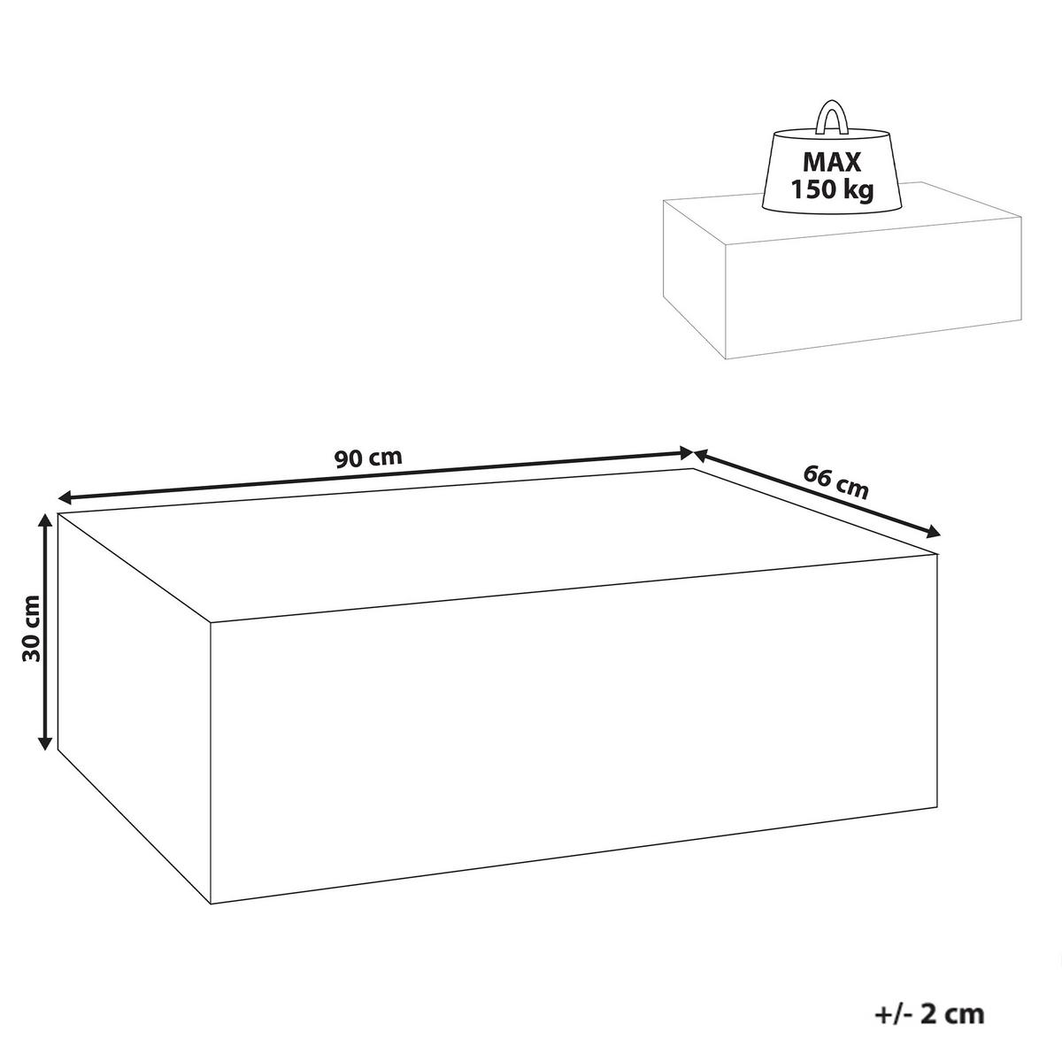 COUCHTISCH 90/66 cm Travertinoptik Nobres - Beige, Keramik (90/66/30cm) - Beliani