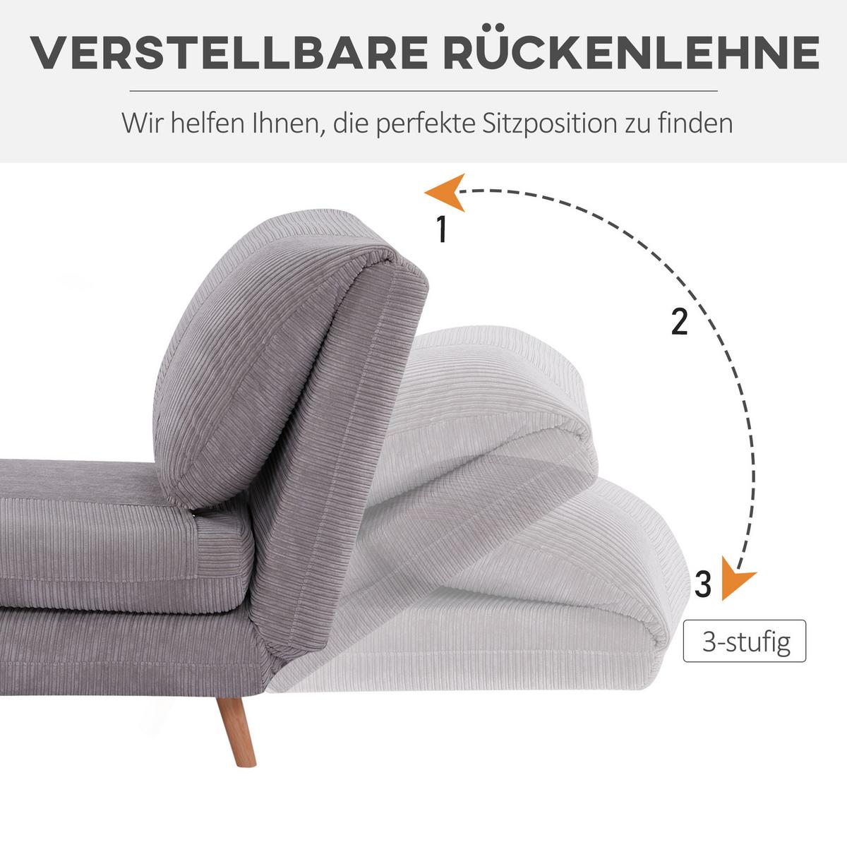2-IN-1 Schlafsofa Schlafsessel Klappmatratze Gästebett Klappbett Hellgrau - Hellgrau/Naturfarben, Holz/Textil (87/89/82cm) - HOMCOM