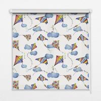 INNENROLLO - Fensterrollo - Rollo - 110x140 cm - Bunte Drachen - Blau, Kunststoff (110/140/0.5cm) - TULUP