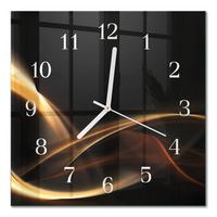 WANDUHR aus Glas 30x30 cm - Abstrakte Linien - Goldfarben, Glas (30/30/0.4cm) - TULUP