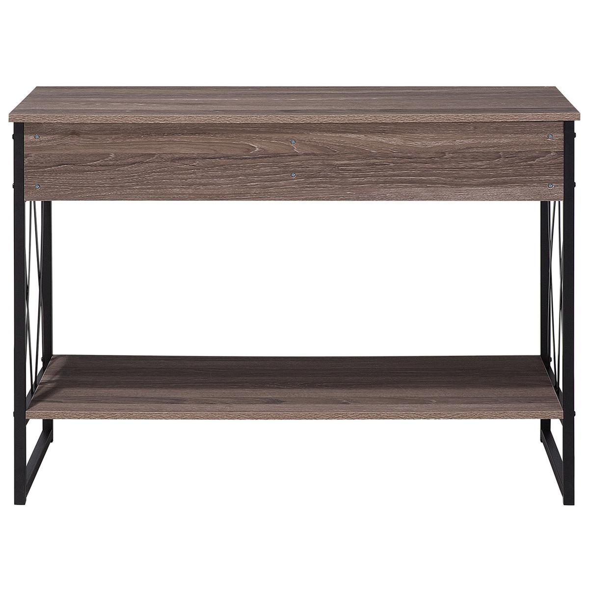 KONSOLENTISCH Holzoptik taupe 2 Schubladen Ayden - Taupe/Schwarz, Holzwerkstoff (45/106/76cm) - Beliani