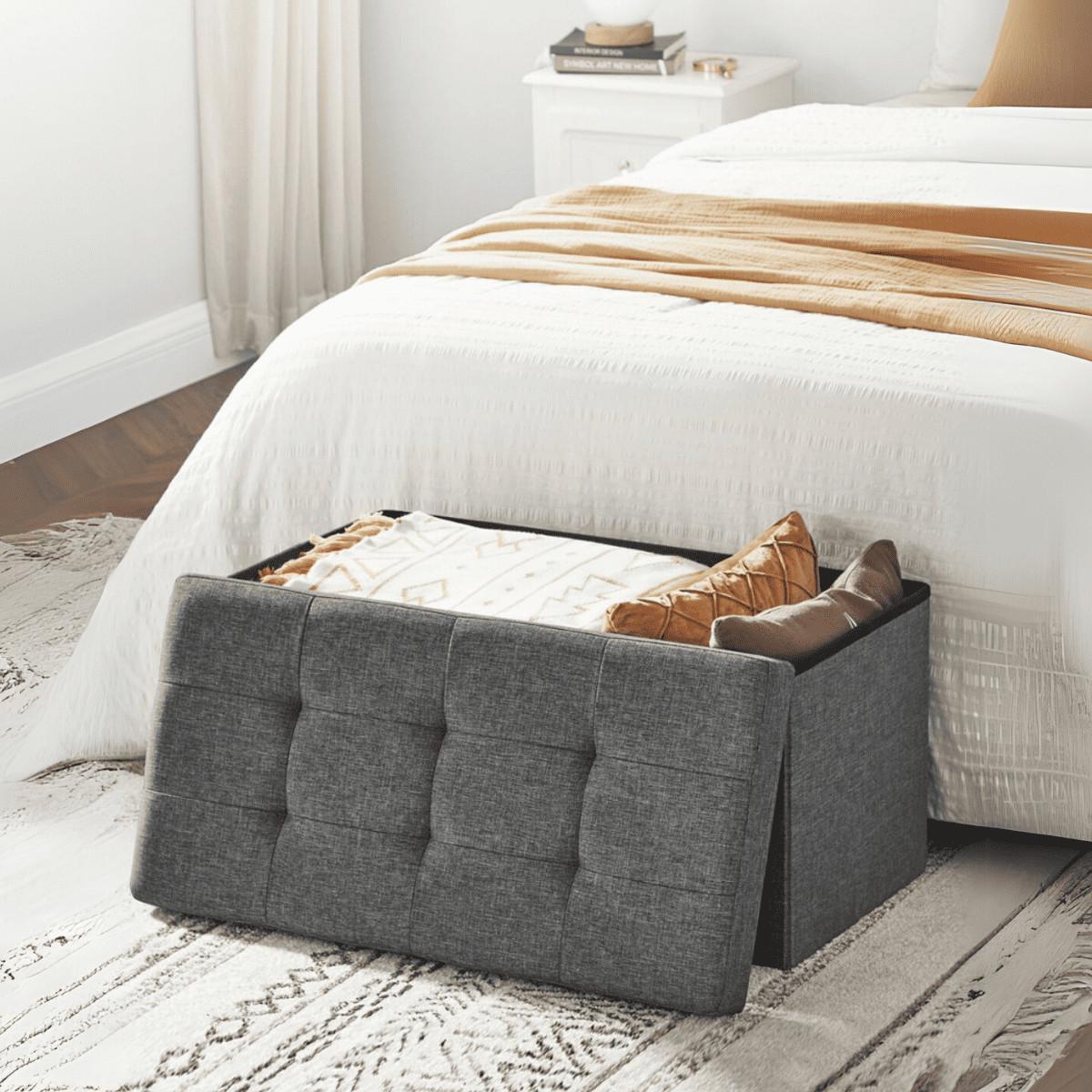 SITZBOX - L76 cm - Dunkelgrau, Holzwerkstoff (38/38/39.5cm) - Calicosy