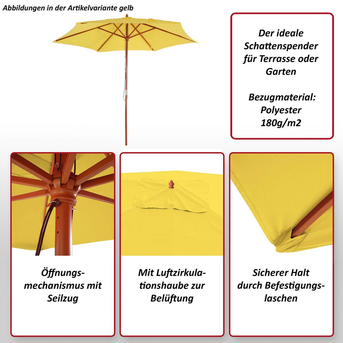 SONNENSCHIRM Anthrazit - Anthrazit, Holz (350/350cm) - MCW