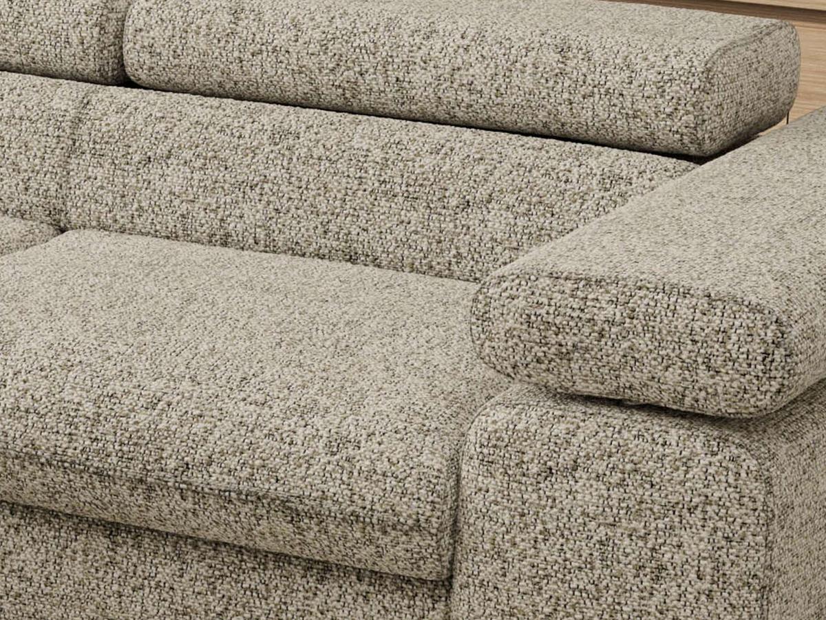 ECKSOFA PABLO L Beige Struktur - Links Seite mit T25 Topper - Beige/Schwarz, Textil/Metall (208/273cm) - MKS