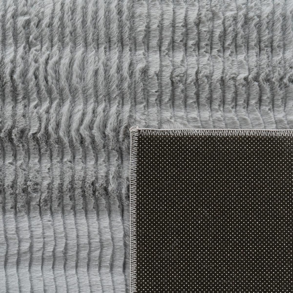 HOCHFLORTEPPICH, mit Struktur, Florhöhe 23 mm, Grau, 80 x 150 cm - Grau, Textil (150/80cm) - KADIMA DESIGN