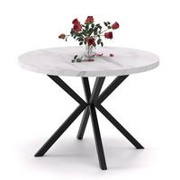 AUSZIEHTISCH MILTON 120-196/76 cm mit Metallgestell, Schwarz / Bianco Marmor - Perlmutt/Schwarz, Holzwerkstoff/Metall (120/120/76cm) - Idohome