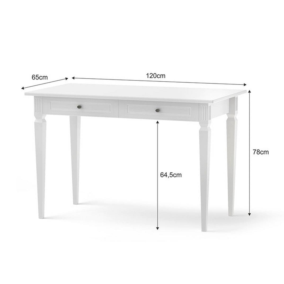 SCHREIBTISCH Weiß - Weiß, Holzwerkstoff (120/65/78cm) - Petits-meubles