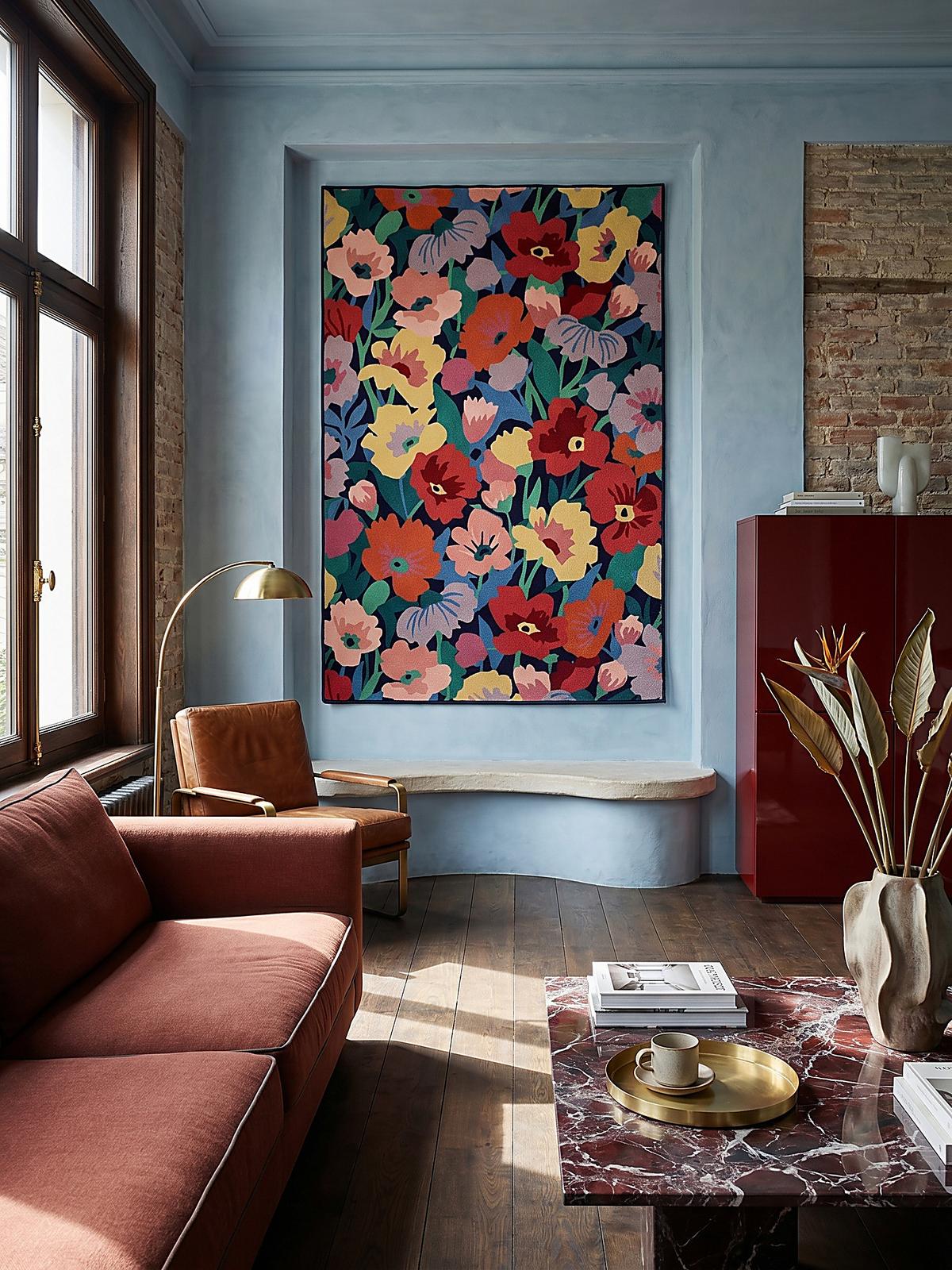 WOLLTEPPICH DAHLIA, floral, Bunt, 200 x 300 cm - Multicolor, Textil (300/200cm) - KADIMA DESIGN