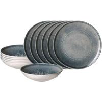 TAFELSERVICE Grana blau-grau 12-tlg. - Blau/Grau, Keramik (2/2/2cm) - Ritzenhoff Breker