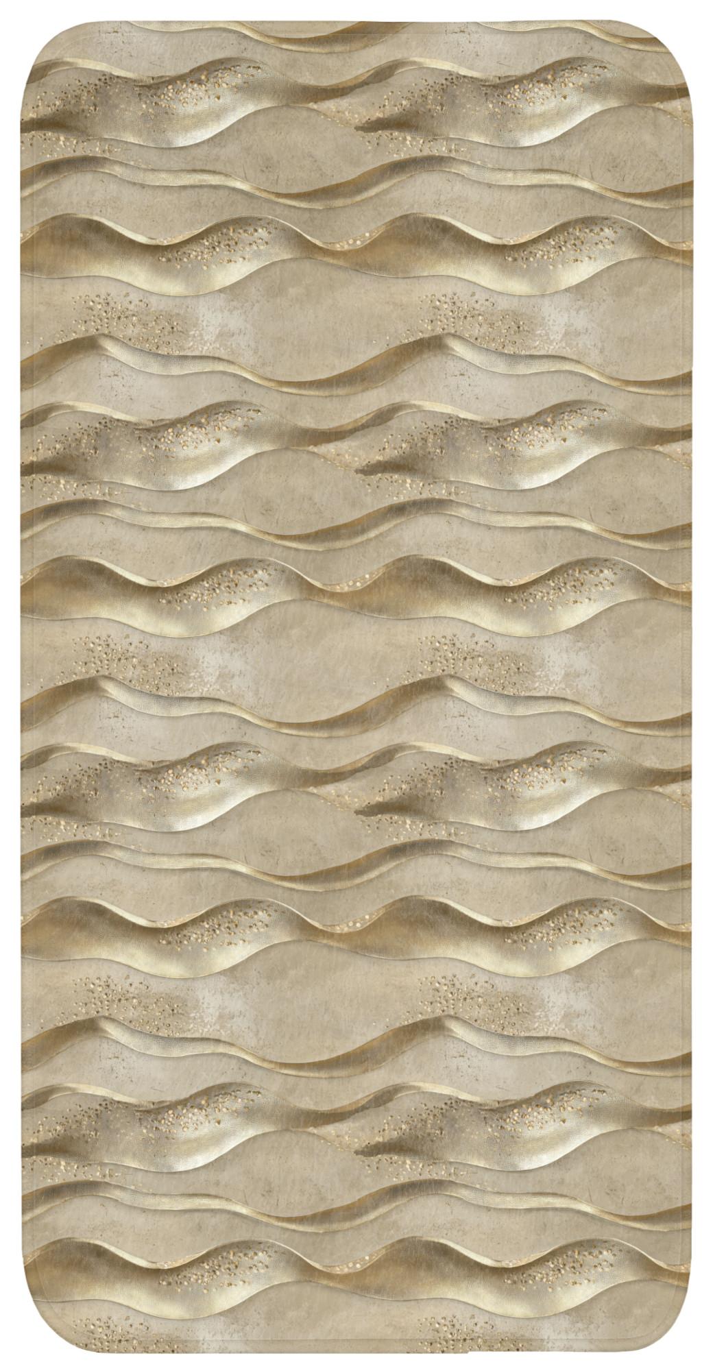 BADEMATTE Wellen - Muster - Gold Badteppich 60x120 cm - Messingfarben, Textil (60/120cm) - OnlyWow