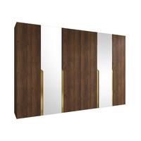 DREHTÜRENSCHRANK Mila II 300 - Goldfarben/Nussbaumfarben, Holzwerkstoff/Kunststoff (300/202/52cm) - MIRJAN24
