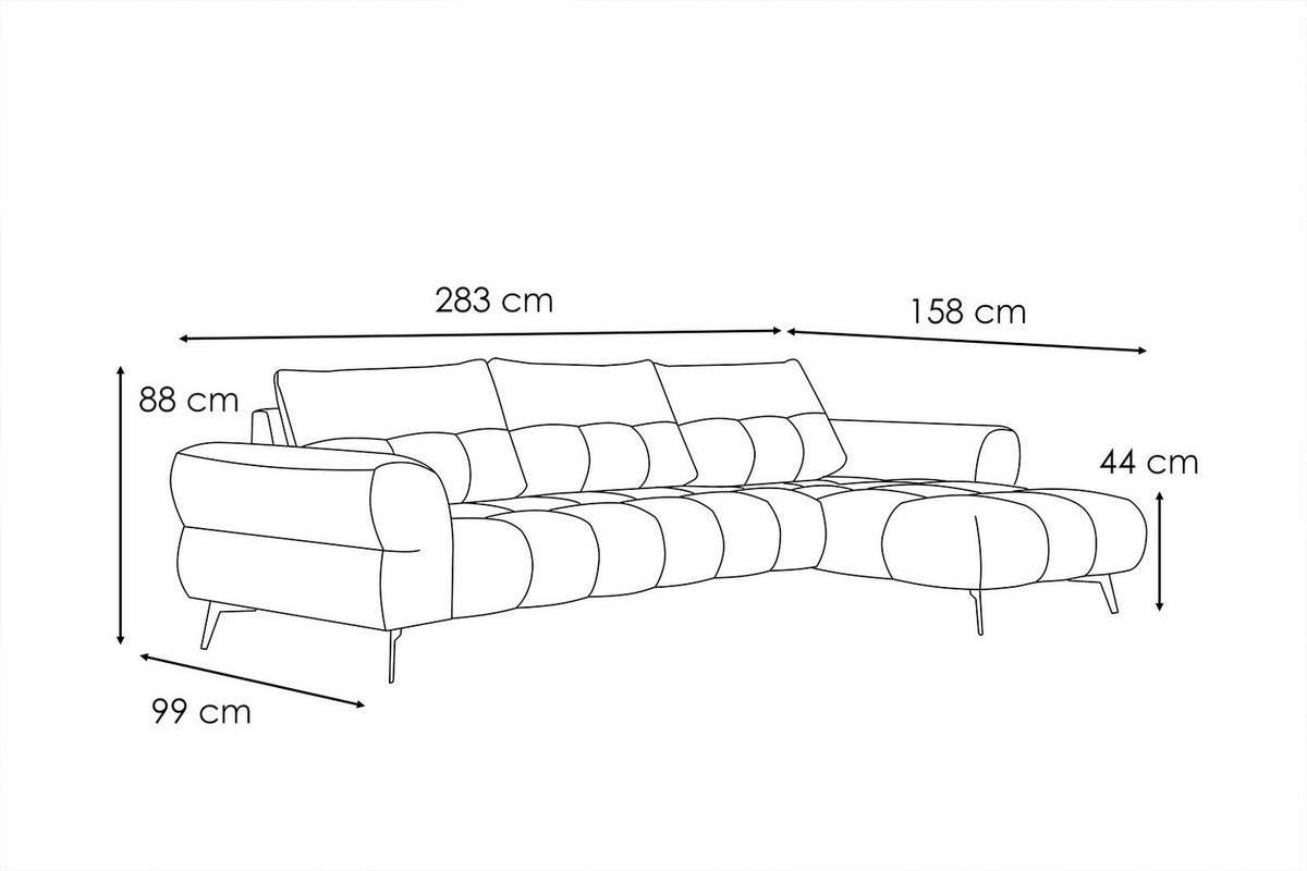 ECKSOFA SALVINI 4-Sitzer, dunkelorange - Dunkelorange/Schwarz, Holzwerkstoff/Textil (292/158cm) - Wozimo