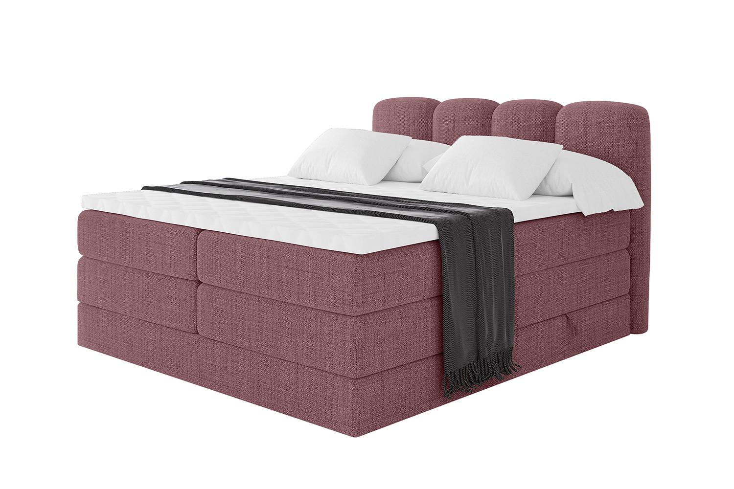 BOXBETT mit Matratze H3|H4 - NINA KING - 140x200 cm - Altrosa - Pink, Holzwerkstoff (140/200cm) - ALTDECOR