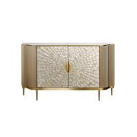 SIDEBOARD LEOLA Cremeweiß Holz - Goldfarben/Creme, Holz/Metall (180/200cm) - KAWOLA