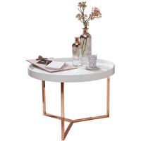 SOFATISCH LIA Rund mit Metallgestell, abnehmbares Tablett und Anti-Rutsch-Noppen, Bronze 58 x 58 x 42 cm - Braun/Bronzefarben, Holz/Metall (58/58/42cm) - KADIMA DESIGN