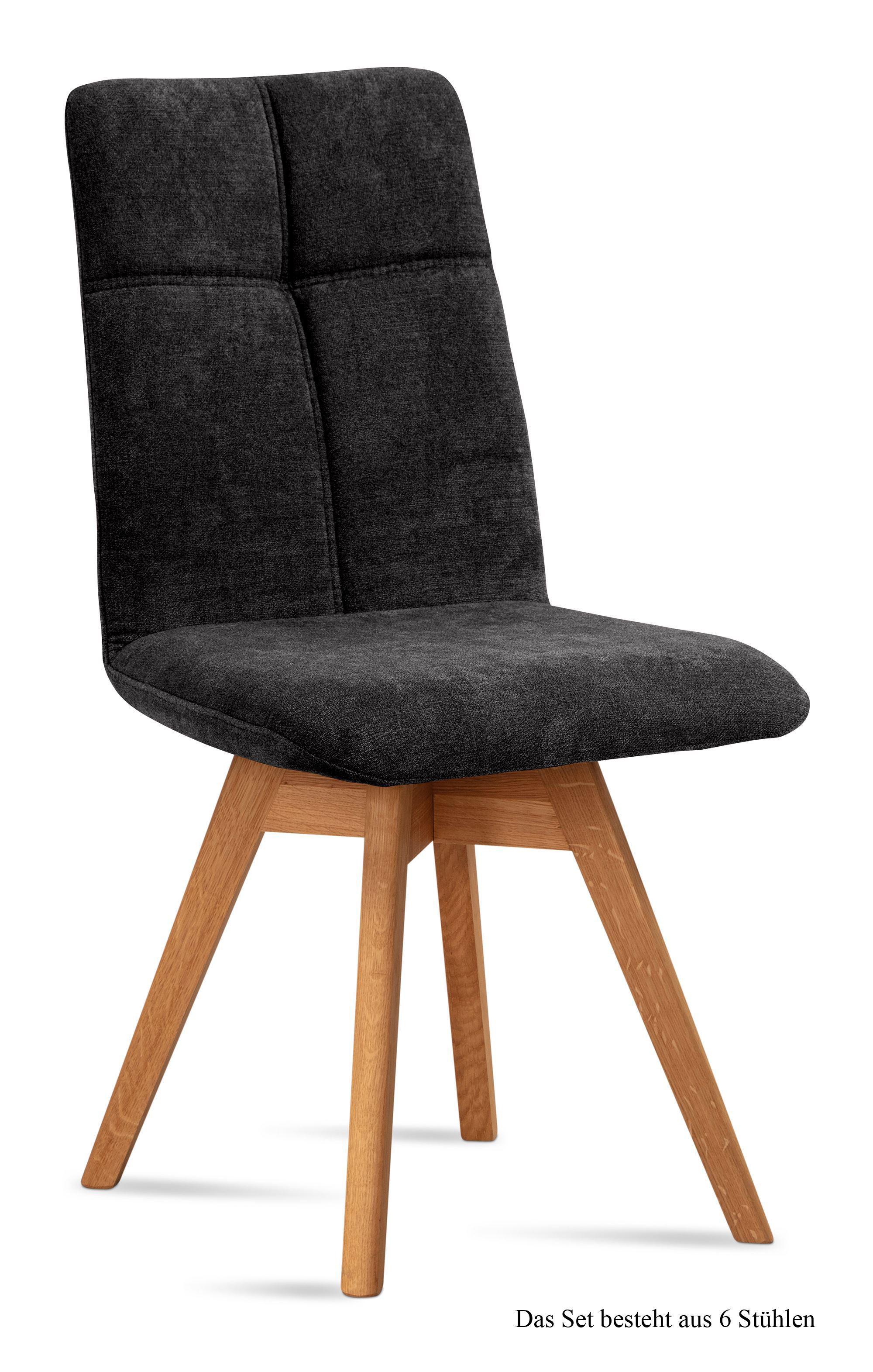 ESSZIMMERSTUHL drehbar (6er-Set) Dorea 47x92x60 Eiche geölt/Anthrazit - Eichefarben/Anthrazit, Kunststoff (60/92/47cm) - 58aufmkessel