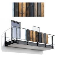 BALKON-SICHTSCHUTZ Holz - Dielen - Gemischt Witterungsbeständig 200x90 cm - Teakfarben, Kunststoff (200/90cm) - MuchoWow