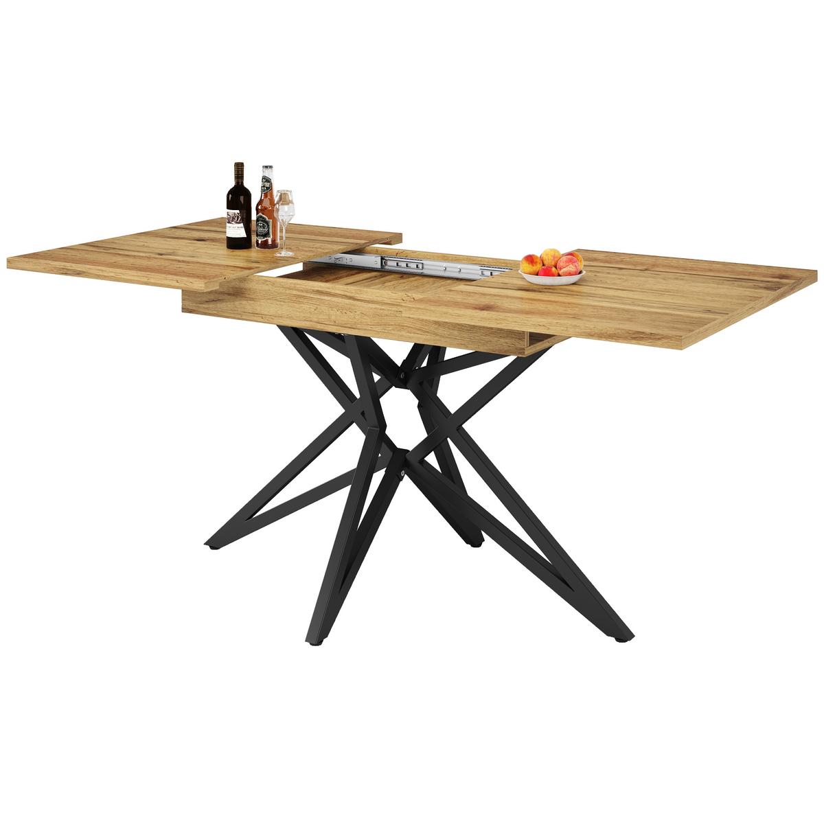 ESSTISCH ausziehbarer walnuss-optik & stern-gestell 120 bis 160 cm - Walnussfarben, Holzwerkstoff (80/120/66.1cm) - Urban Meuble