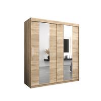 SCHWEBETÜRENSCHRANK 200/180/62 2-türig - Silberfarben/Sonoma Eiche, Holz/Kunststoff (180/200/62cm) - MÖBEL KRYSPOL