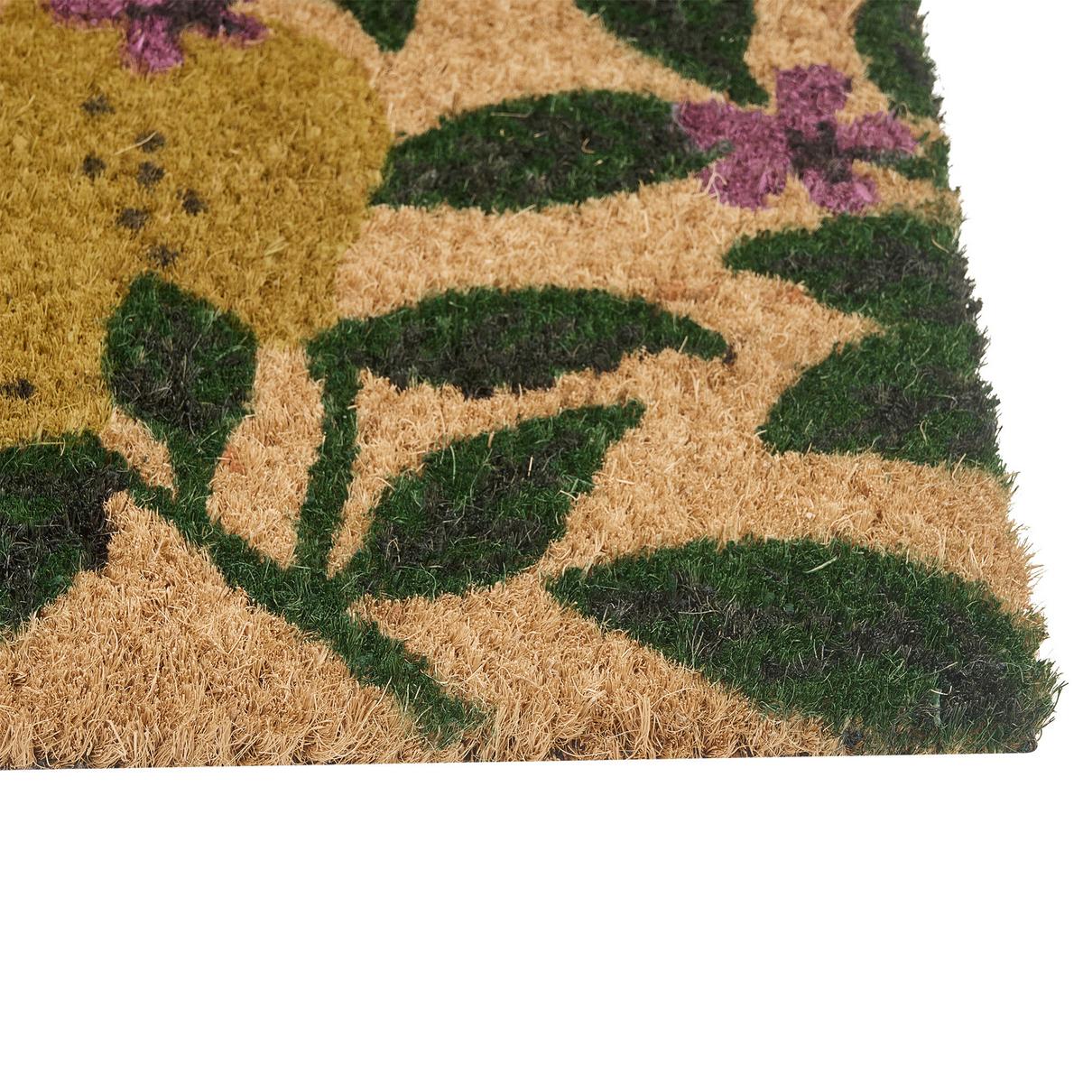 FUSSMATTE Bunt 40/60 cm Zitrone Kokosfasern Tazlina - Multicolor, Textil (40/60cm) - Beliani