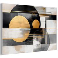 METALLBILD Abstrakt - Gold - Silber - Formen - Ästhetisch - Modern 30x20 cm - Goldfarben, Metall (30/20cm) - MuchoWow