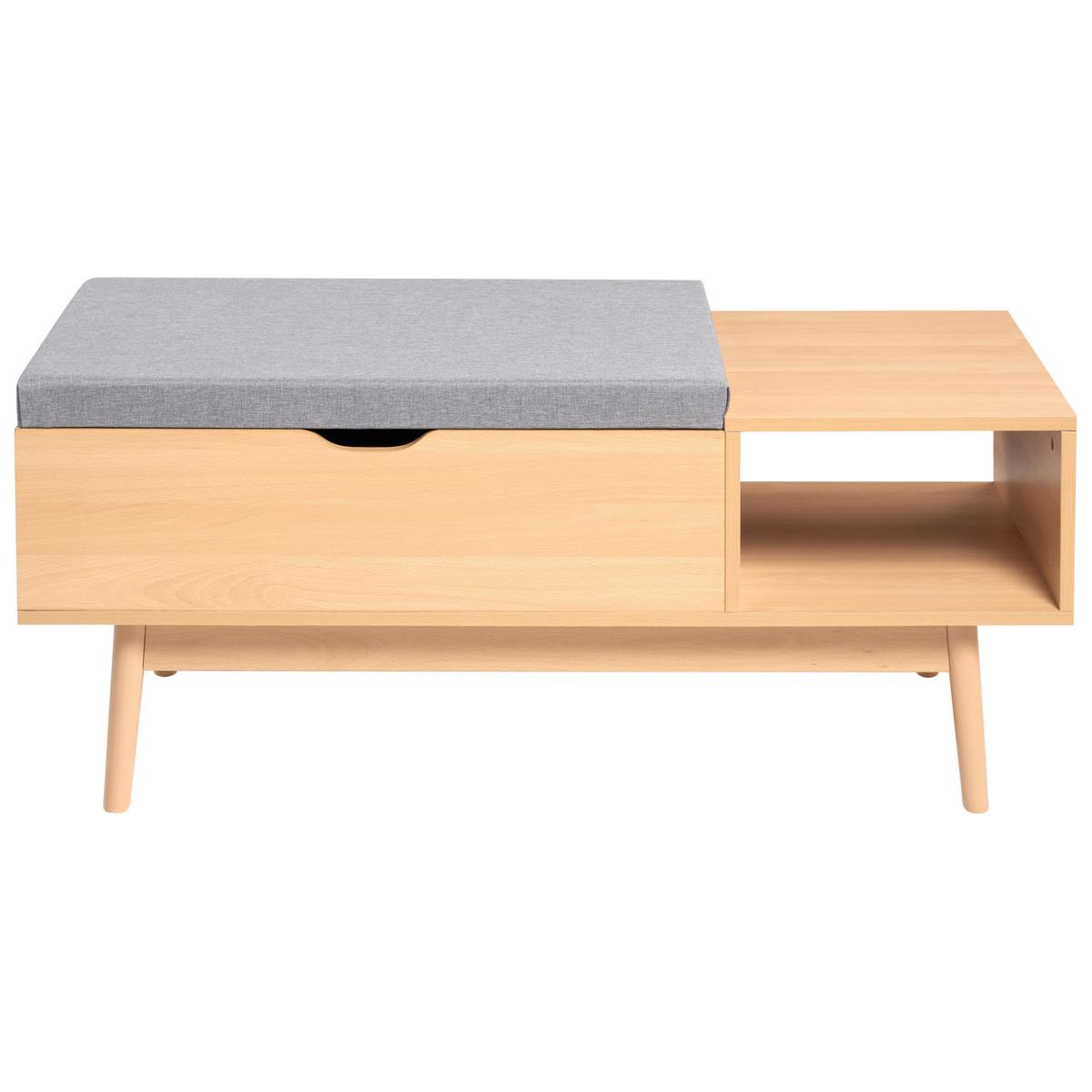 SCHUHBANK Hellbraun Bourke - Hellbraun/Braun, Holzwerkstoff (110/43/46cm) - Beliani