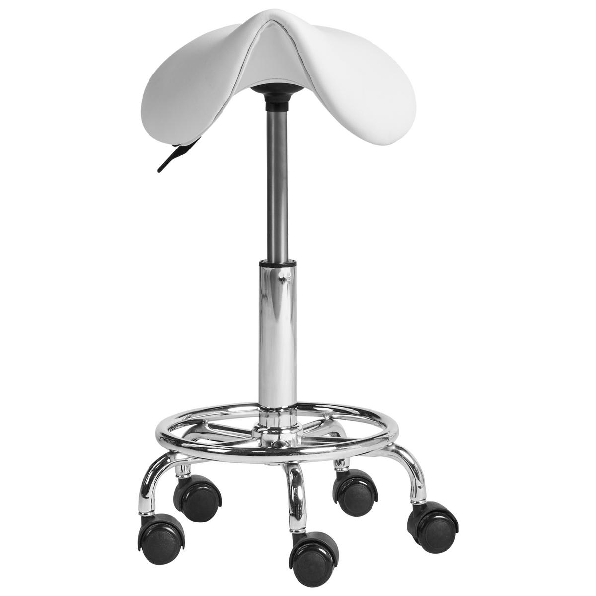 DREHHOCKER Kunstleder Weiß Dumont - Weiß, Kunststoff (38/53/38cm) - Beliani