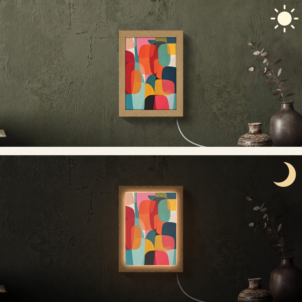 WANDLEUCHTE Formen - Bunt - Abstrakt - Flugzeuge 15x20 cm - Multicolor, Holzwerkstoff (15/20/8cm) - OnlyWow