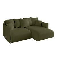 ECKSOFA Ottomane rechts ONESK-L 216x177x72 Grün Bouclé - Olivgrün/Grün, Holzwerkstoff/Kunststoff (177/216cm) - ALTDECOR