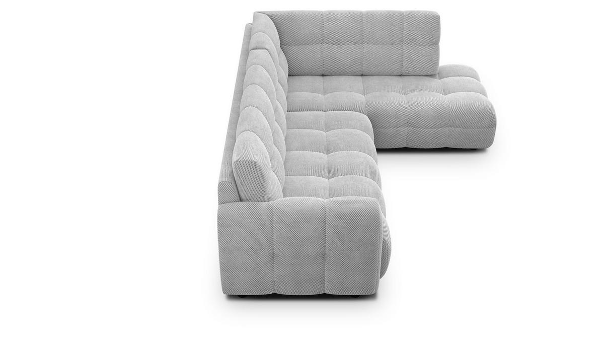 ECKSOFA MELLOW 5-Sitzer, hellgrau - Hellgrau/Schwarz, Holz/Textil (283/191cm) - Wozimo