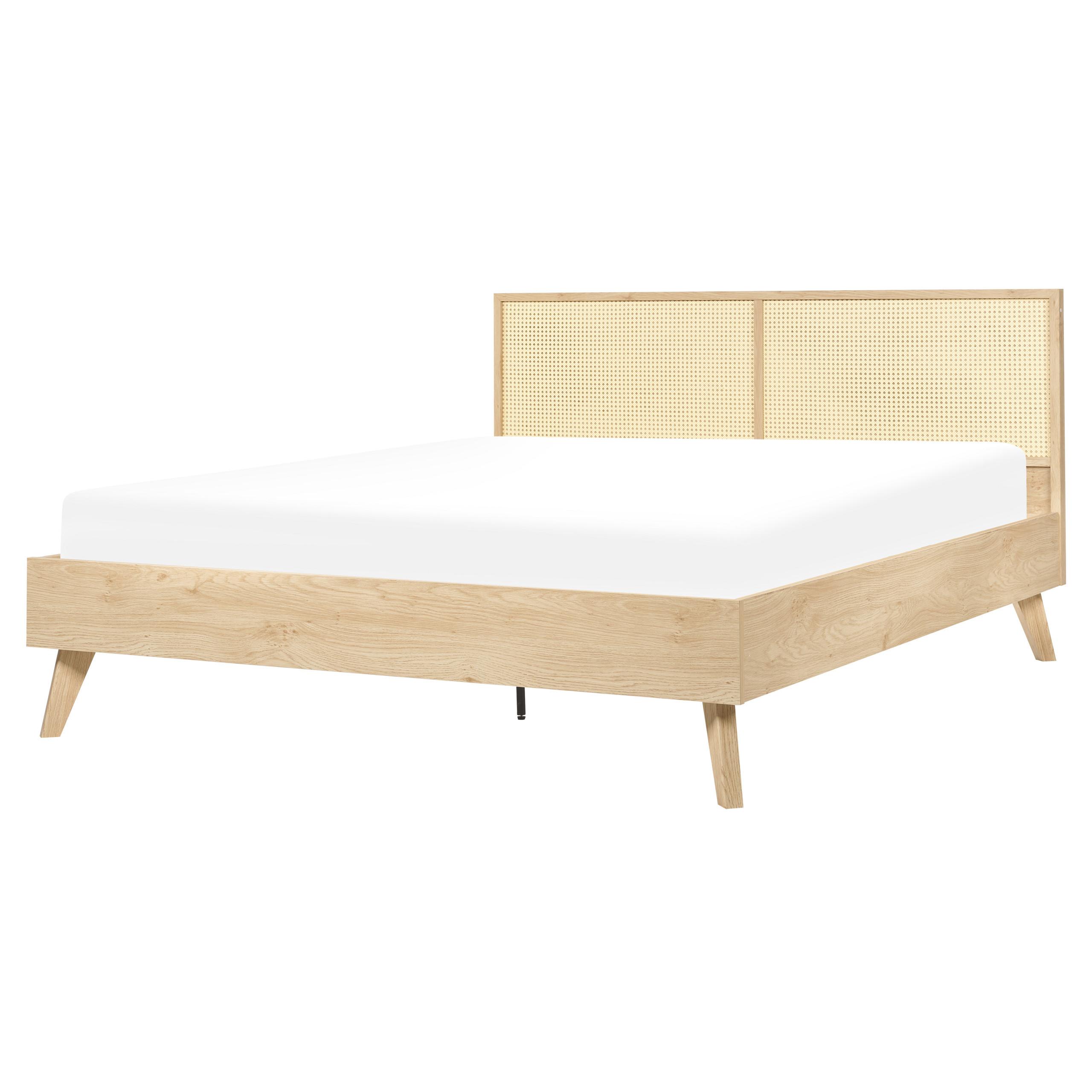 BETT 160/200cm Heller Holzfarbton Monpazier - Hellbraun, Naturmaterialen (160/200cm) - Beliani