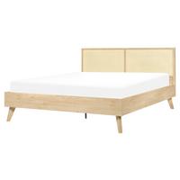 BETT 160/200cm Heller Holzfarbton Monpazier - Hellbraun, Naturmaterialen (160/200cm) - Beliani