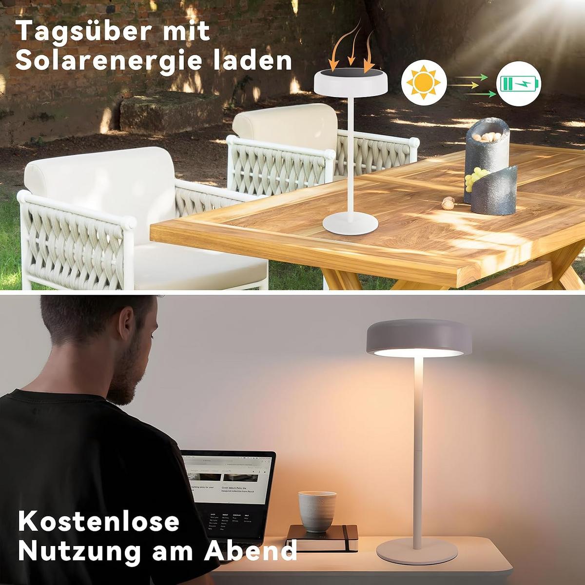 TISCHLEUCHTE Lichtold 14/30/14 cm - Weiß, Metall (14/14/30cm) - ZMH