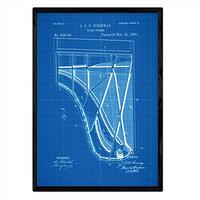POSTER Klavier 2 Patent A3 Rahmenlos - Blau, Papier (29.7/5/42cm) - Nacnic