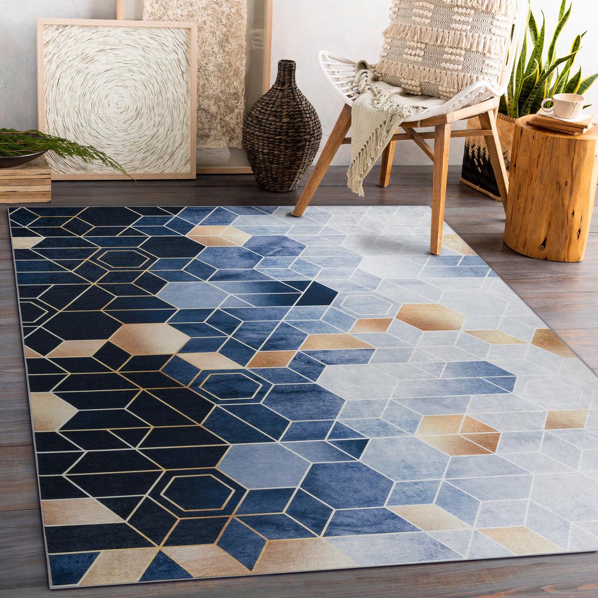 TEPPICH Andre 80/150 cm - Blau, Textil (80/150cm) - rugsX