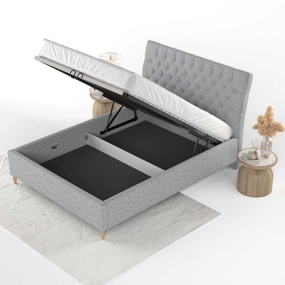 POLSTERBETT Lira 120/200 cm Grau im Riva Stoff - Naturfarben/Grau, Holz/Holzwerkstoff (120/200cm) - AltaBeds