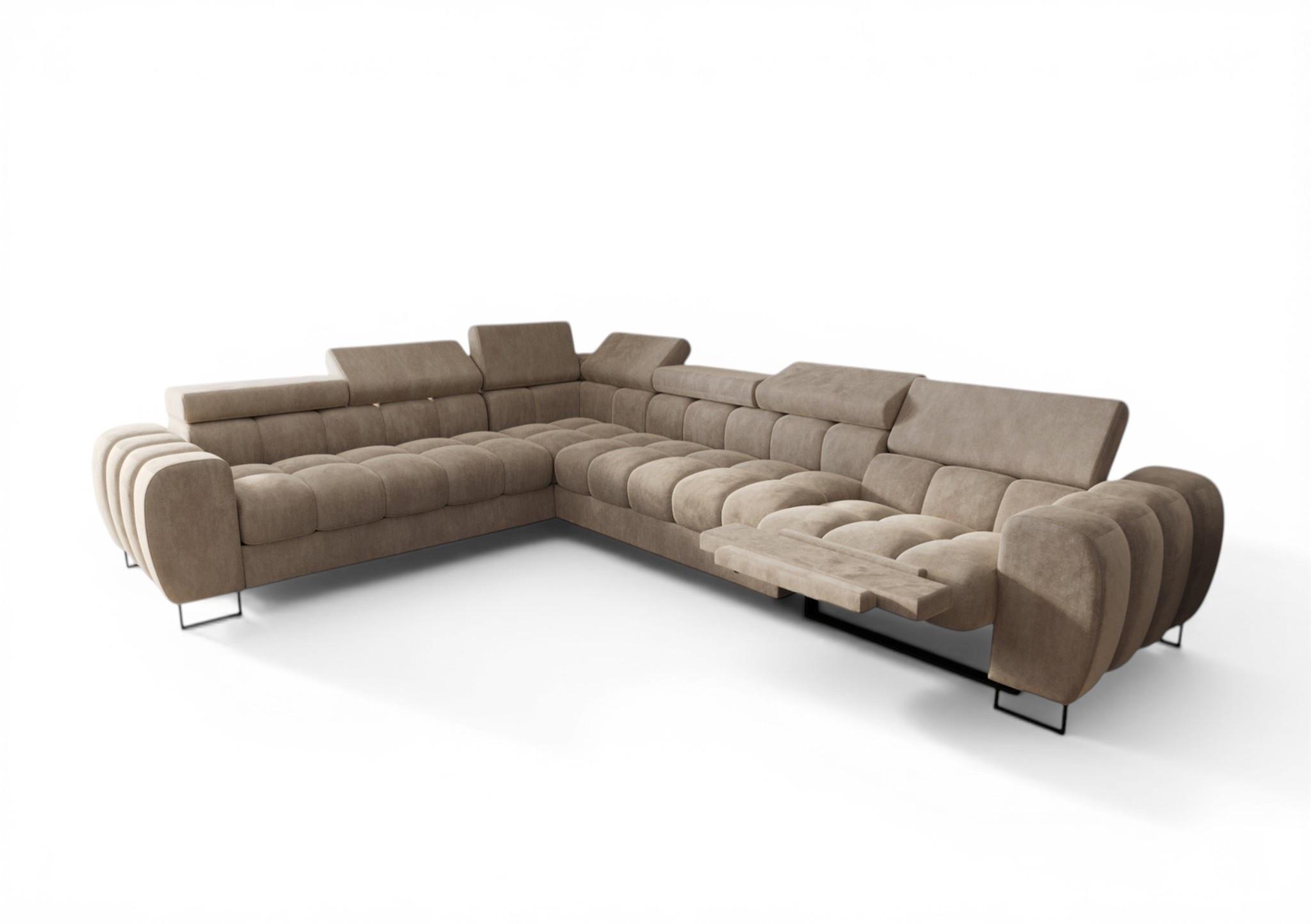 ECKSOFA Bastien Relax - Beige, Holzwerkstoff/Textil (260/330cm) - Fun Möbel