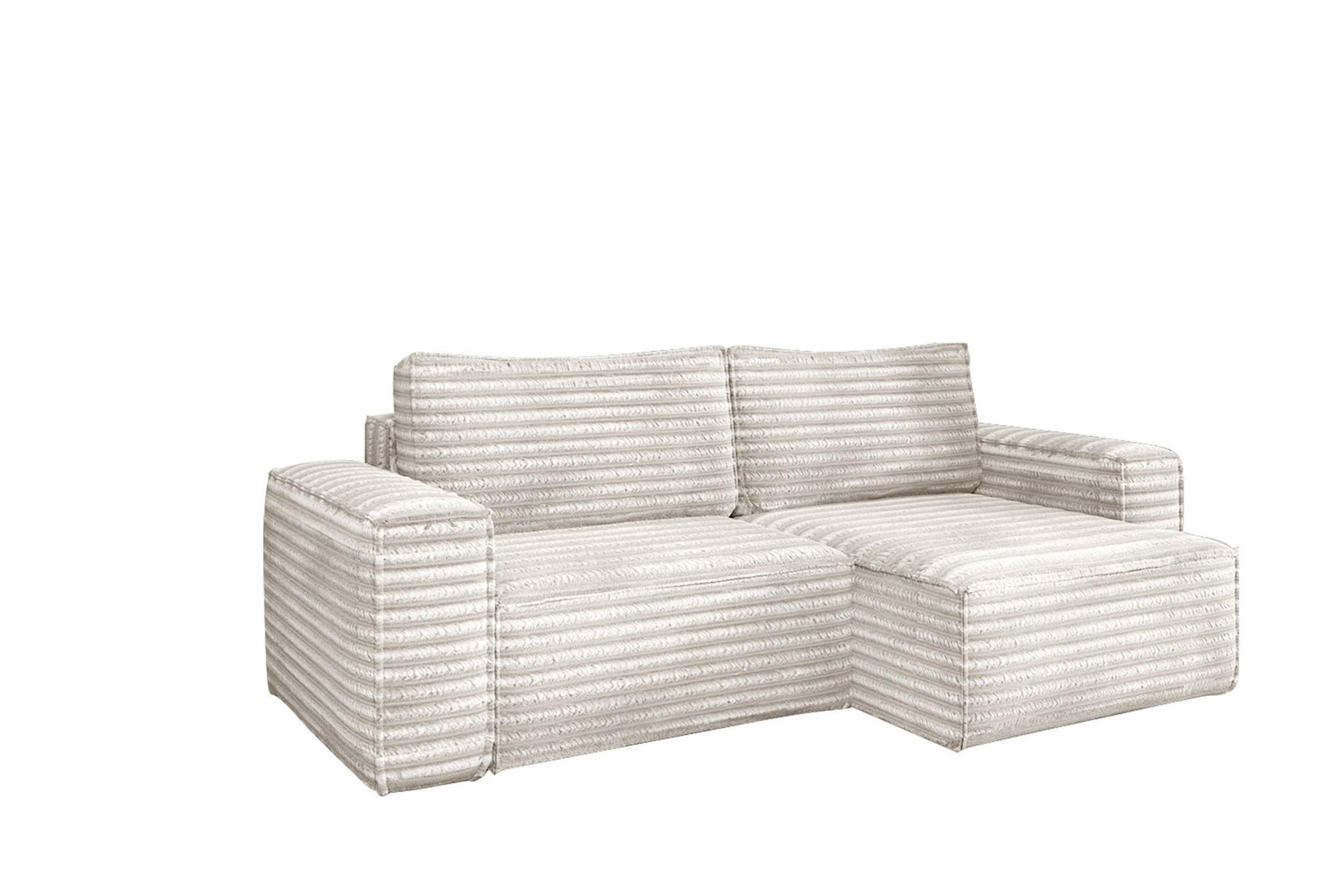 ECKSOFA Schlafsofa Madlen - Weiß, Holzwerkstoff/Textil (248/140cm) - Fun Möbel