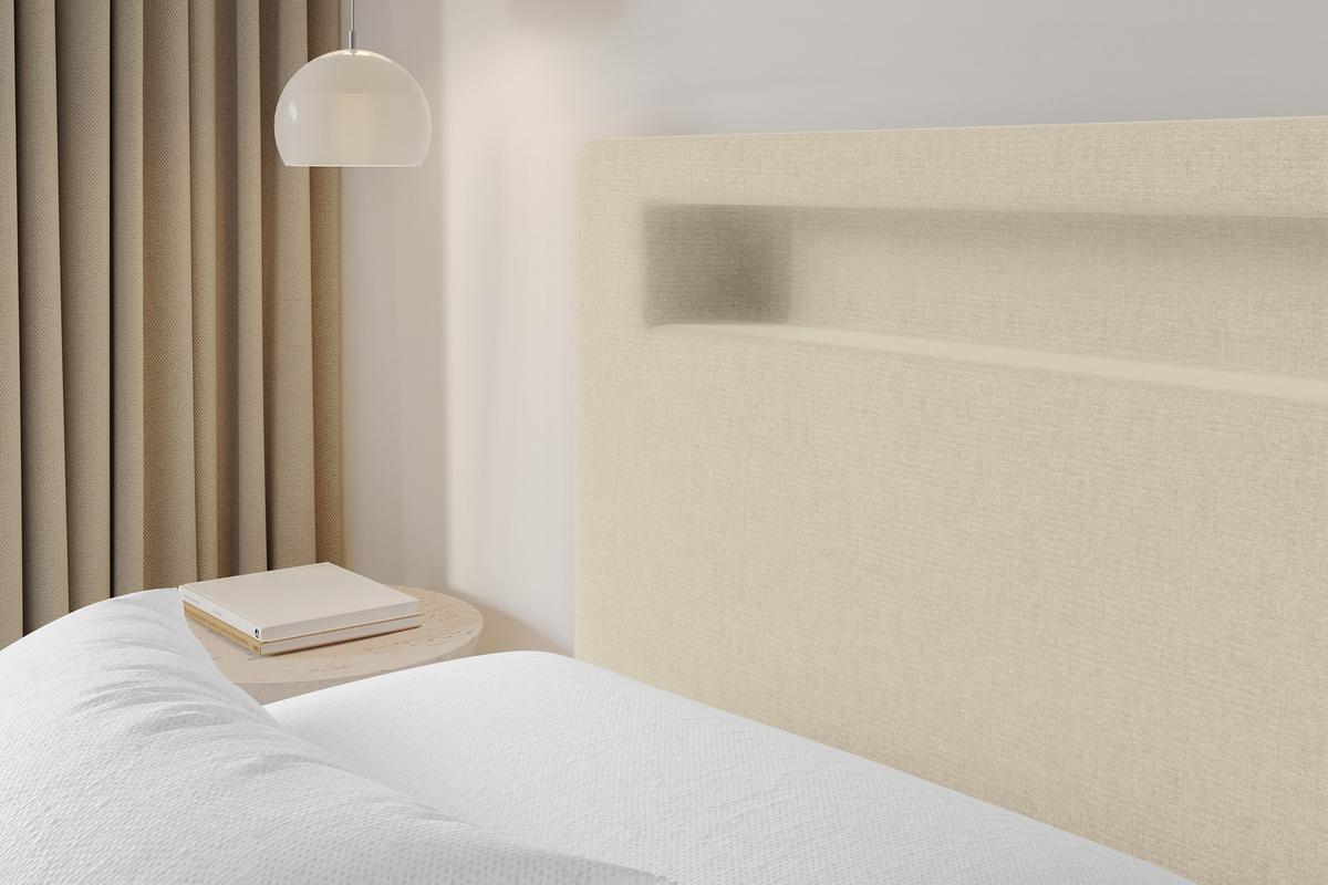 POLSTERBETT mit Bettkasten und Lattenrost, Boxbett ohne Matratze - GOLA 160x200 Beige - Beige, Holzwerkstoff/Textil (160/200cm) - ALTDECOR