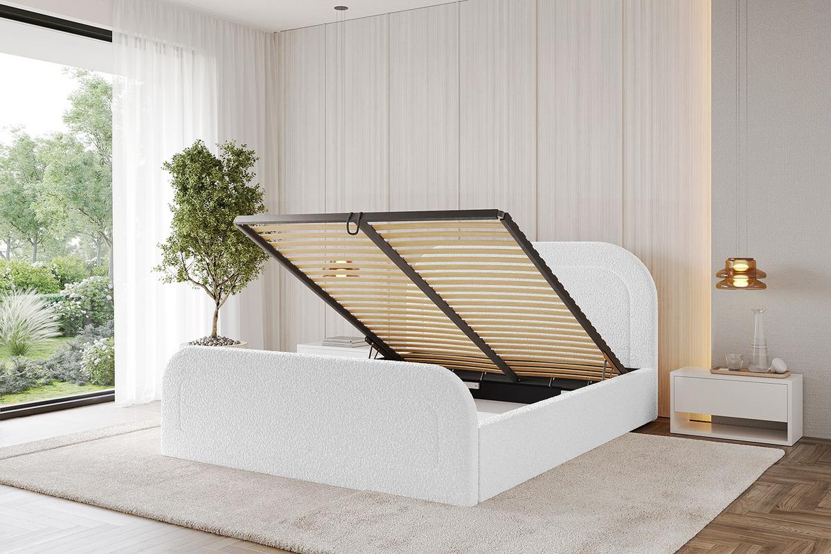 POLSTERBETT mit Bettkasten, Fußteil und Lattenrost, Boxbett ohne Matratze - LERAY-Z 120x200 Weiß - Weiß, Holzwerkstoff/Textil (120/200cm) - ALTDECOR