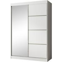 SCHWEBETÜRENSCHRANK Paco 150/215/61 2-türig weiß mit Spiegel - Weiß, Holzwerkstoff (150/215/61cm) - Beautysofa