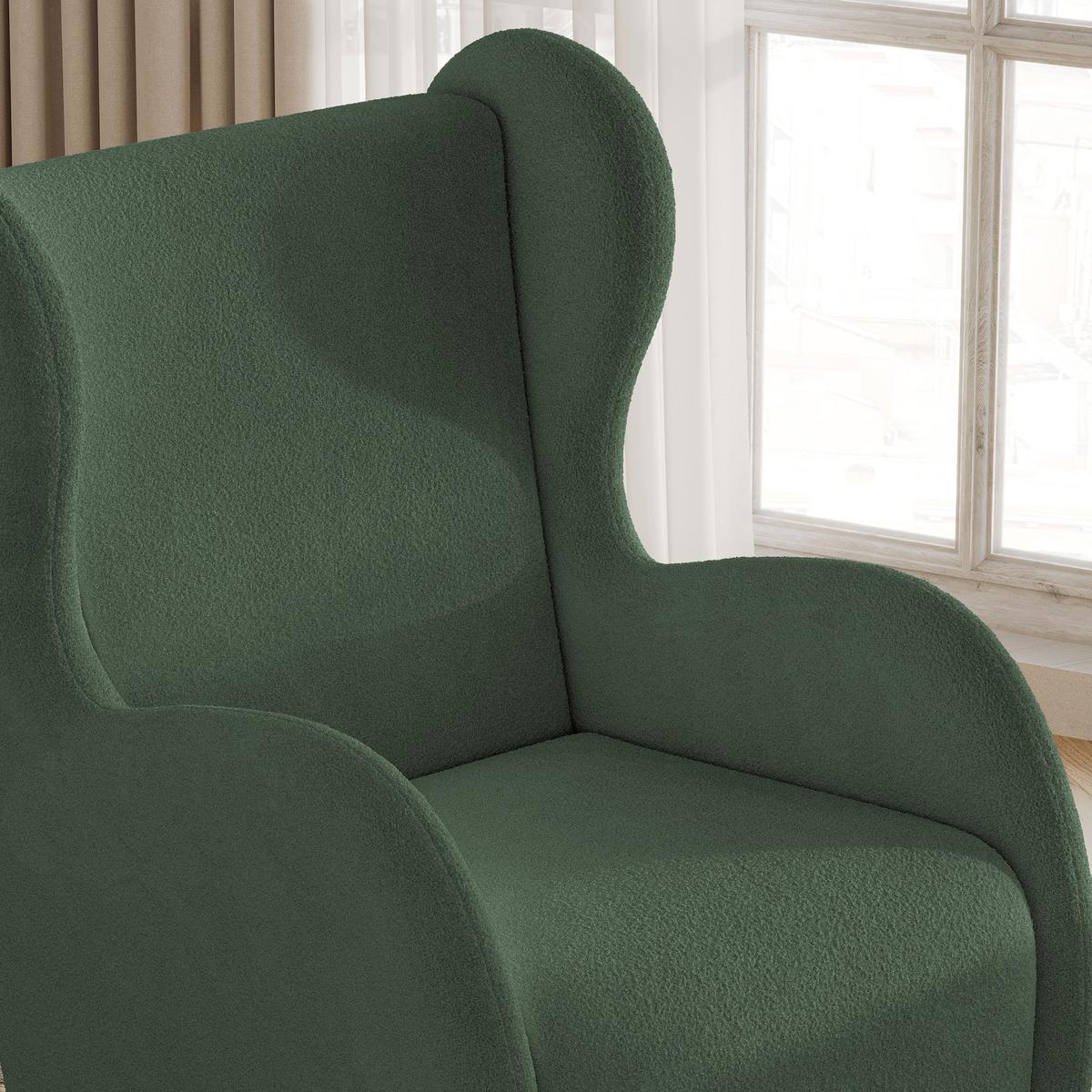 SESSEL MASTI Polstersessel Loungesessel ergonomisch, Grün - Grün, Holzwerkstoff/Kunststoff (74/100/86cm) - MASSENO
