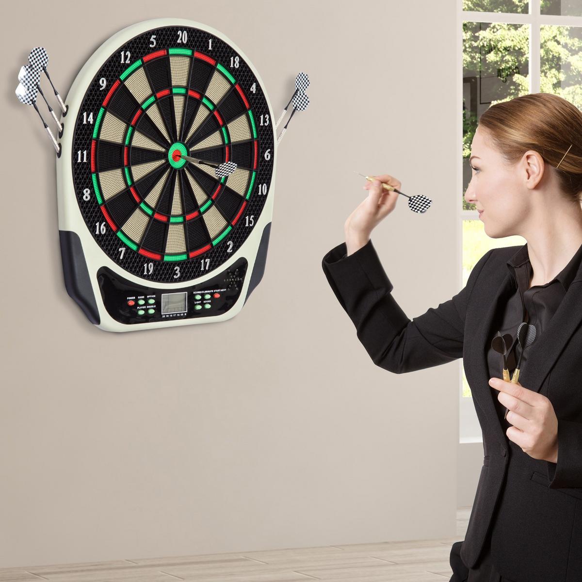 ELEKTRONISCHE Dartscheibe - Schwarz, Kunststoff (50/44cm) - HOMCOM