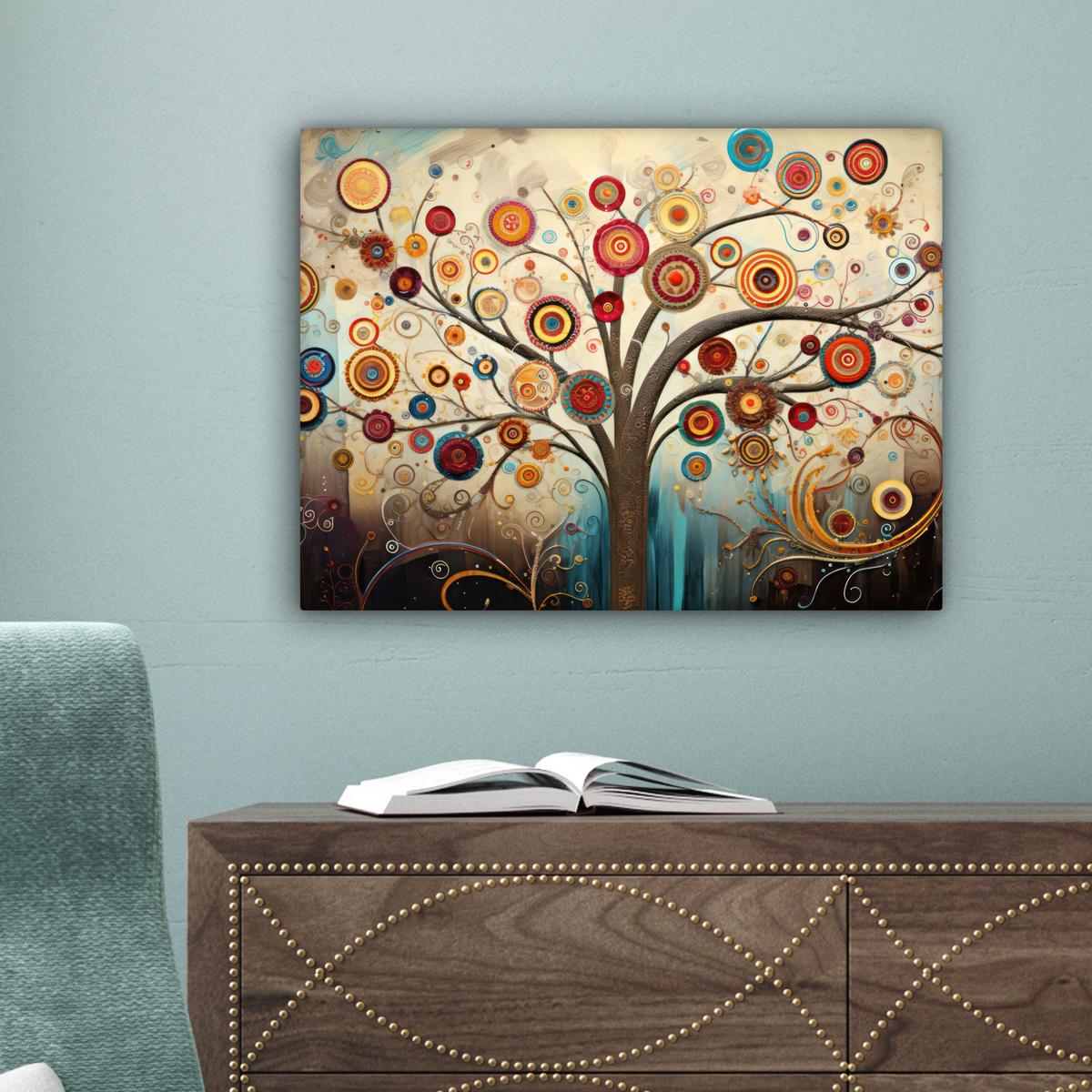 LEINWANDBILD Baum - Baum des Lebens - Farbe Wandbild 40x30 cm - Braun, Textil (40/30cm) - MuchoWow