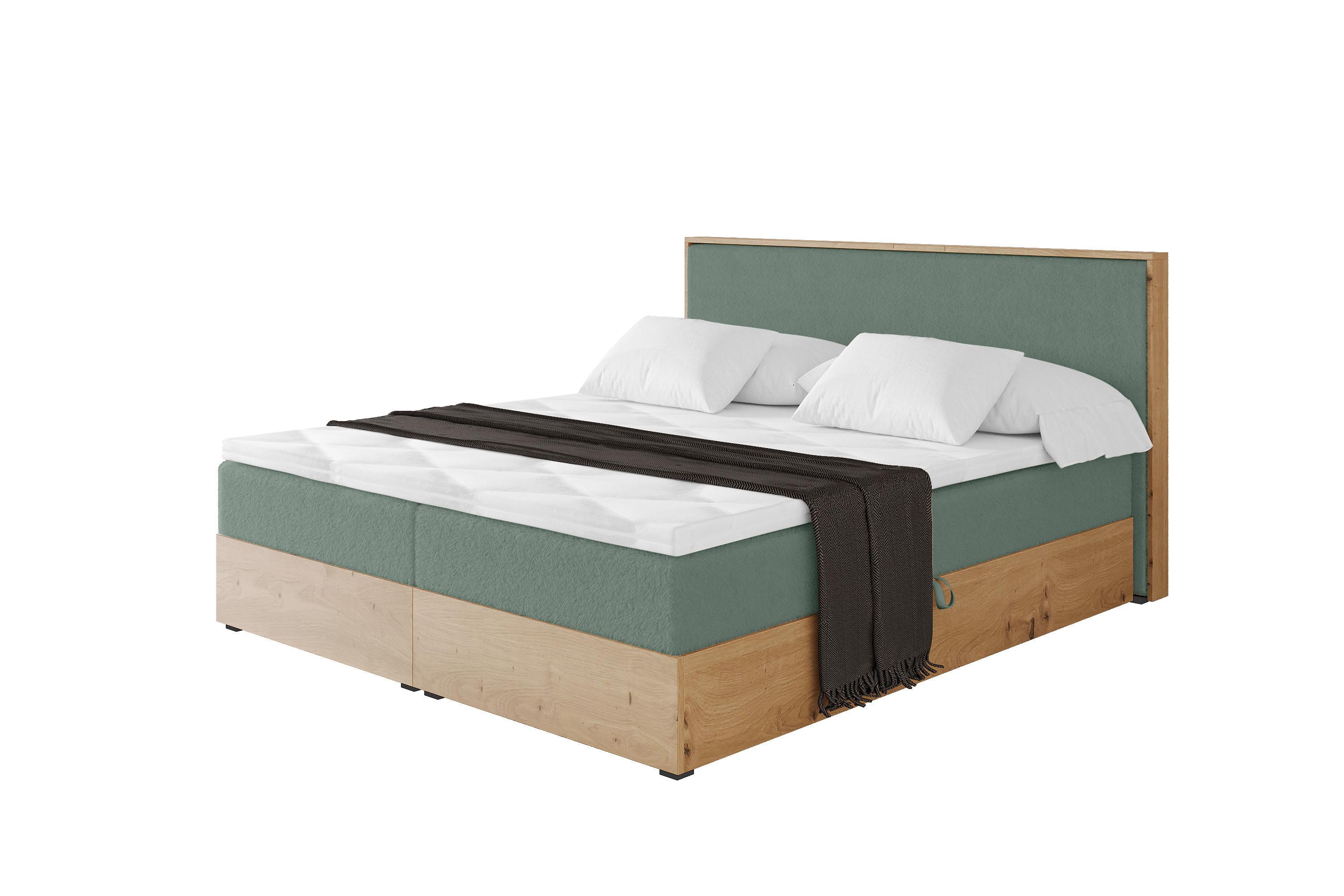 BOXBETT LOLLI9 - 120x200 - H3 Grün - Grün, Holzwerkstoff (120/200cm) - ALTDECOR