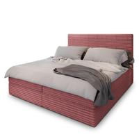 BOXBETT PISA 200x200 cm mit Matratze und Topper, H2+H3 - Rosa - Rosa, Holz (200/200cm) - MASSENO