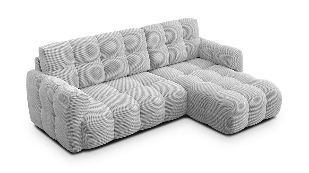 ECKSOFA MELLOW 3-Sitzer, hellgrau - Hellgrau/Schwarz, Holz/Textil (232/156cm) - Wozimo