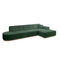 ECKSOFA Ottomane Rechts IREA-L2 - 327x165x80 cm Grün - Currygelb, Holzwerkstoff/Textil (327/165cm) - ALTDECOR