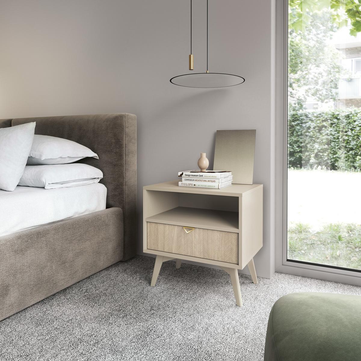 NACHTTISCH FORESTA 54/54/38 cm Kieferfarben - Beige, Holzwerkstoff (54/54/38cm) - MASSENO